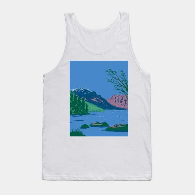 Phelps Lake near Death Canyon in Wyoming USA WPA Art Poster Tank Top by retrovectors